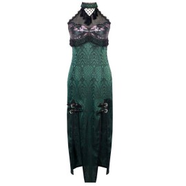 Evil Snake Qipao Style Slit Dress