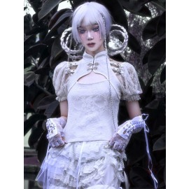 God's Redemption Qipao Style Puff Sleeve Top