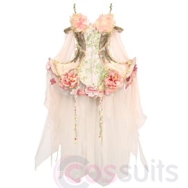 Blood Supply Fairy Lolita Corset Dress Set Forest Elf Floral Spirit Costume