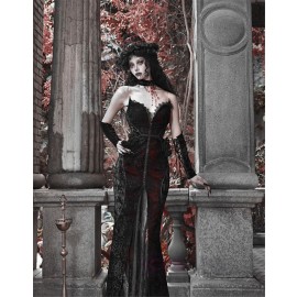 Blood Supply Romantic Goth Neckline Vampire Mermaid Dress