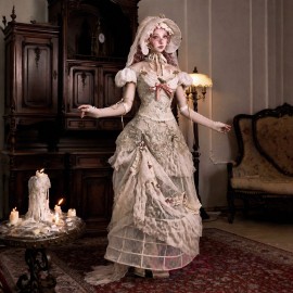 Blood Supply Edwardian Antique Blouse With Lace Classic Elegant Lolita Long Skirt