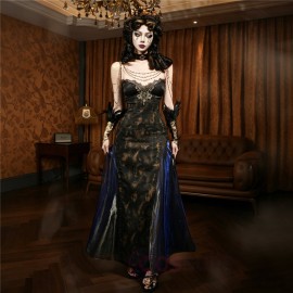 Blood Supply Gothic Punk Slim Fit Halter Dress