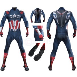 Sam Wilson Captain America Brave New World Cosplay Costume Printed Superhero Suit