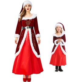 Mommy and Me Christmas Santa Matching Costume Set for Family