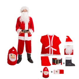2022 Men's Santa Claus Costume Full Set with Shoes Cover for Adults