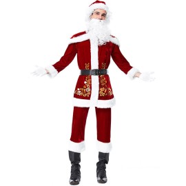 2022 New Santa Claus Outfit for Men Adults Christmas Costume Suit