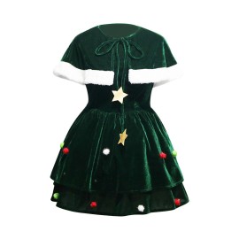 2022 Green Christmas Tree Cosplay Costume for Holiday Celebrations