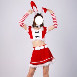 2022 New Christmas Bunny Girl Sexy Maid Costume for Holiday Parties
