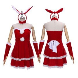 2022 Fashionable Graceful Red Women's Christmas Bunny Girl Cosplay Costume