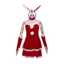 2022 Fashionable Graceful Red Women's Christmas Bunny Girl Cosplay Costume