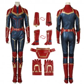 Carol Danvers Costume Captain Marvel Artificial Leather Cosplay Suit