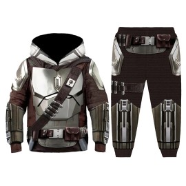 The Mandalorian Din Djarin Kids Hoodie with Pants Cosplay Set