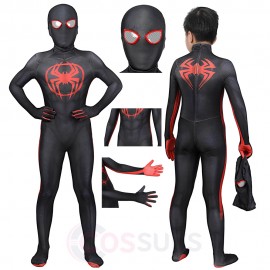 Kids Spider-Man Cosplay Costume Across The Spider-Verse Miles Morales Suit