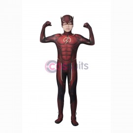 Kids TF Injustice 2 Barry Allen Red Jumpsuit Cosplay Costume