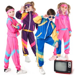 2023 Vintage Disco Costume for Kids Boys and Girls Halloween Hip-Hop Performance