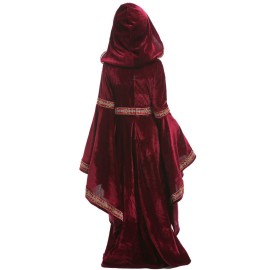 2023 Burgundy Vampire Medieval Costume for Kids Girls Halloween Stage Performance
