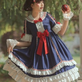 Royal Gorgeous High Waist Lolita Dress with Short Sleeves