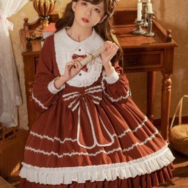 Vintage Princess Lolita Dress with Long Sleeves for Daily Wear