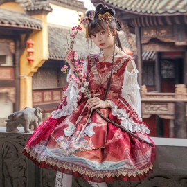 Chinese Style Daily Lolita Dress with Long Sleeves