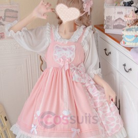 Daily Cute Cat Paw Lolita Jumper Skirt