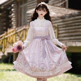 Daily Elegant A-Line Lolita Jumper Skirt Set