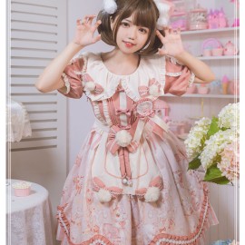 Japanese Sweet Pastoral Style Short Sleeve Lolita Dress
