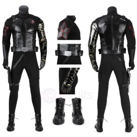 New Avengers Winter Soldier Bucky Barnes Deluxe Cosplay Costume for Halloween