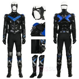 Arkham Knight Dark Blue Hero Dick Grayson Cosplay Suit