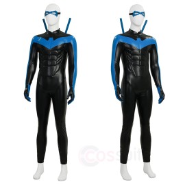 Dark Wing Hero Dick Grayson Comic Edition Blue Cosplay Costumes