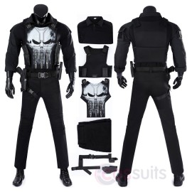The Punisher Cosplay Costume Frank Castle Skull Suit