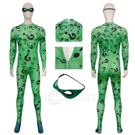 Riddler Cosplay Jumpsuit Forever Series Halloween Suits