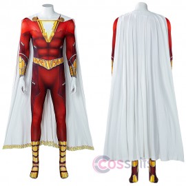 Billy Batson Cosplay Costumes Bodysuits With Cloak