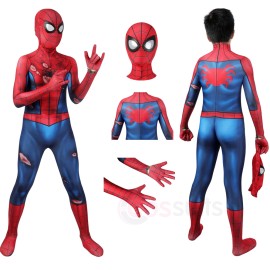 Kids Spiderman PS5 Damaged Edition Peter Parker Cosplay Costume