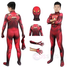 Kids Spider-Man Cosplay Costume Iron Spider Armor Cosplay Jumpsuit