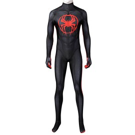 Across The Spider-Verse Miles Morales Costume Spider-man Spandex Printed Suit