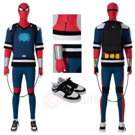 Peter Parker Cosplay Costume with Shoes and Bag from Spider-Man Freshman Year