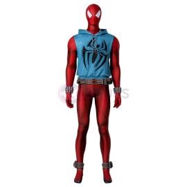 Spider-Man Across The Spider-Verse Scarlet Spider Cosplay Costume For Halloween