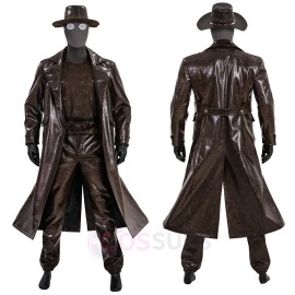 Spider-Man Noir Cosplay Costume Brown Leather Style Halloween Suits