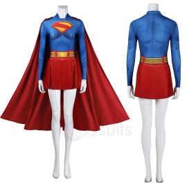 Classic Superhero Girl Kara Zor El Cosplay Costume 2025 Legacy Movie Superhero Jumpsuit with Cloak