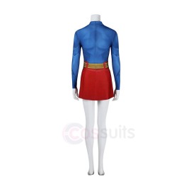 Classic Superhero Girl Kara Zor El Cosplay Costume 2025 Legacy Movie Superhero Jumpsuit with Cloak