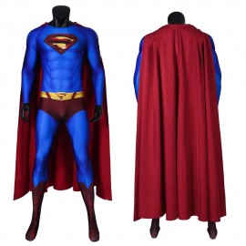 Super Hero Returns Clark Kent Jumpsuit Cosplay Costume