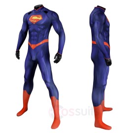 Superhero Universe The New 52 Superhero Clark Kent Cosplay Costume Superhero Jumpsuit with Cloak