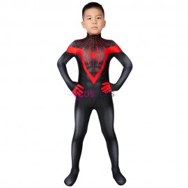 Ready To Ship Size M Ultimate Spiderman PS5 Miles Morales Cosplay Costume Spiderman Kids Suits Party Gifts