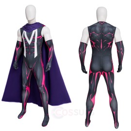 Magneto Cosplay Costume X-Men 97 Halloween Cloak Jumpsuit with Scarf