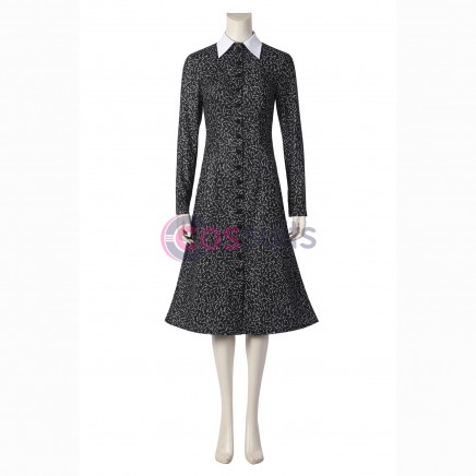 2022 Wednesday The Addams Family Cosplay Costume Black Dress - CosSuits