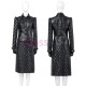 2021 Movie Cruella de Vil Black Leather Cosplay Costume