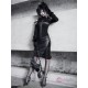 Shadow Stalker Gothic PU Leather A-Line Skirt