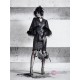 Shadow Stalker Gothic PU Leather Coat with Faux Fur Cape