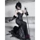 Shadow Stalker Gothic Bodycon Cami Dress with Mermaid Hem