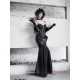 Shadow Stalker Gothic Bodycon Cami Dress with Mermaid Hem